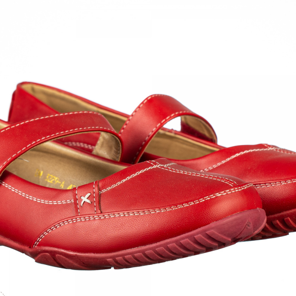 Lomja női alkalmi piros műbőr cipő, 2 - Kalapod.hu